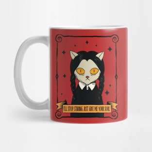 Creepy Cat Inspired by Wednesday Mug